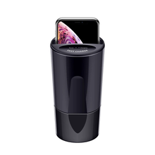 Load image into Gallery viewer, Qi Wireless Charger car Cup Holder,10W 7.5W Fast Wireless car Charging Magnetic Mount with USB Type C Port